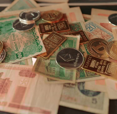 utilisant son smartphone et regardant des publicités récompensées, avec pièces et icônes de paiement