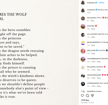 A Poem that has stuck with me since I saw it. Linked, will you to the author's Insta.