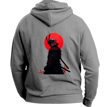 felpa con cappuccio 3 xl samurai back grey
