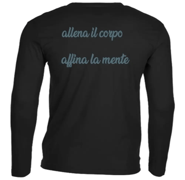 t-shirt maniche lunghe  black  con scritta