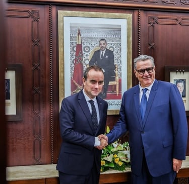 visite de Lecornu à Rabat, partenariat France-Maroc, sur fond de concurrence chinoise et d'affaire Pegasus.