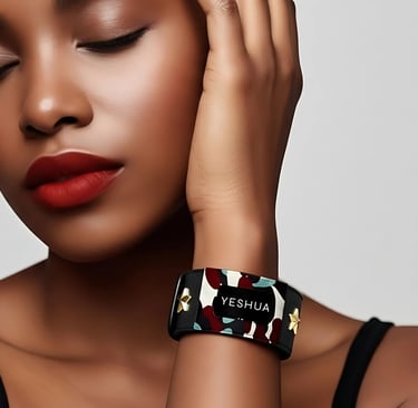 a woman with a bracelet on her wrist