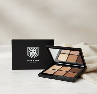YESHUA Skin Cosmetics eye shadow palette in a black box