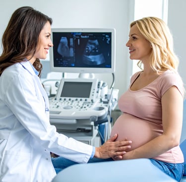 Pregnant woman consulting lady obstetrician at Dr. Agrawal’s Women Health Clinic in Santacruz East