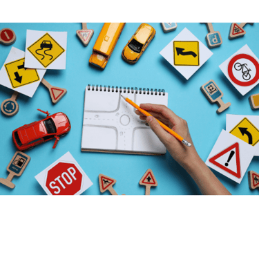 Let's Pass 1st driving instructor explaining learner driver how to deal with roundabout in UK.