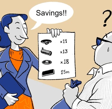 Ilustração sobre erros de instalação de luminárias