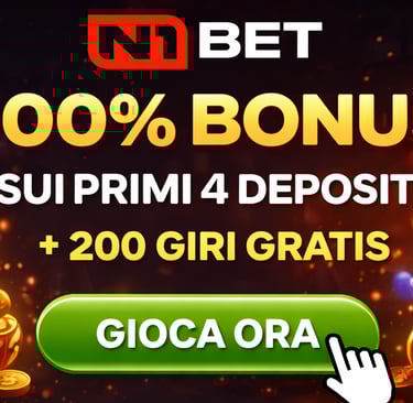 n1 bet 400% bonus + 200 giri