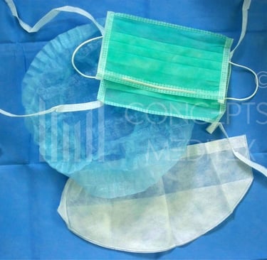 Disposable cap and mask