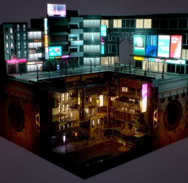 Cyberpunk City Diorama