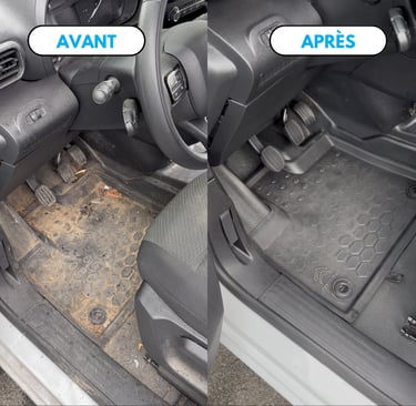 Avant après intérieur de voiture