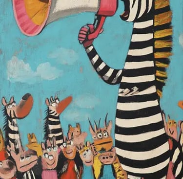 zebra on megaphone