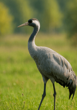 Kranich im Gras