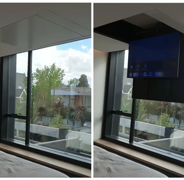 sistema descensor de tv de techo