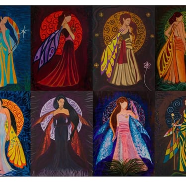 the 12 fairies of the zodiac paintings by YOUS