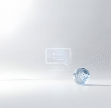 AI-themed digital contact support illustration with minimal design for Digital Horizon Studio.