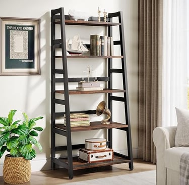 Black 5-Tier Ladder Shelf
