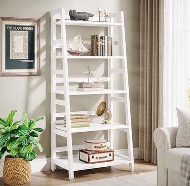White 5-Tier Ladder Shelf