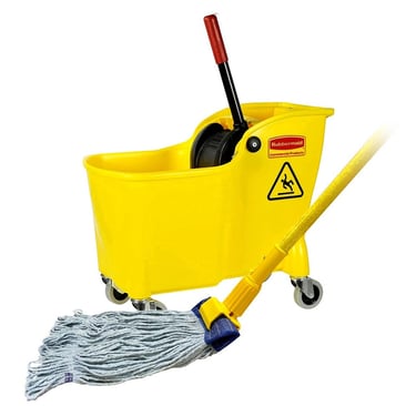 Office Cleaning Mop and Bucket