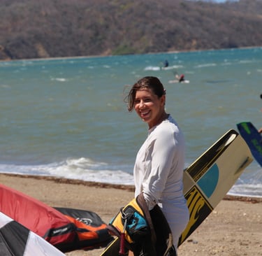 happy kitesurfer