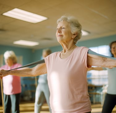 idosos treinando mobilidade em Braga