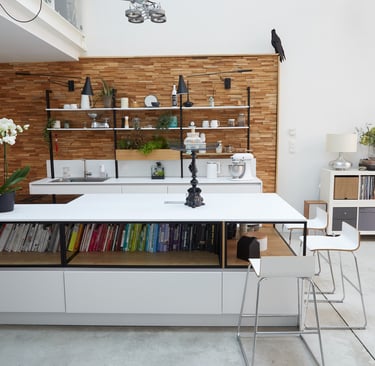 photo de la cuisine du studio déli'sioux: epuré design avec du bois