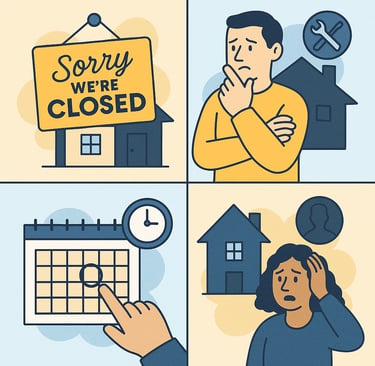cartoon depiction of home selling problems