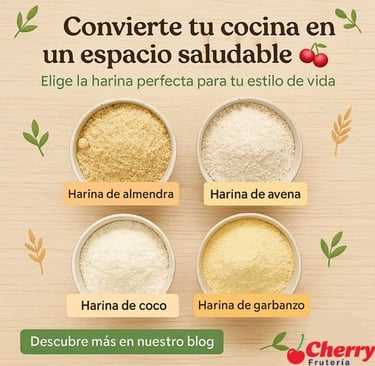 Bolsas de harina de almendra, avena, coco