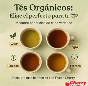 Diferentes variedades de té orgánico