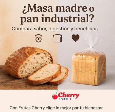 Comparativa visual de pan de masa madre y pan industrial