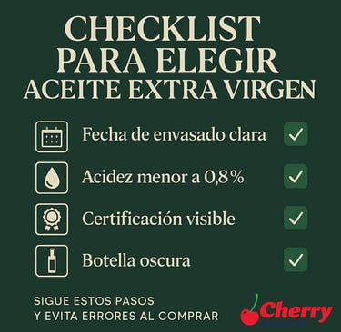 Checklist para elegir el mejor aceite
