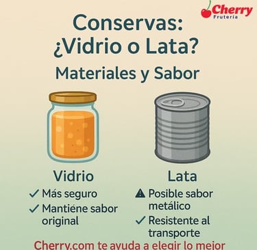 Diferencia entre frascos de vidrio y latas