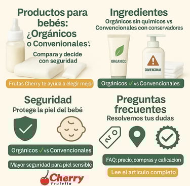 Comparativa visual de ingredientes orgánicos vs convencionales