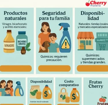 Precios de productos de limpieza naturales y químicos