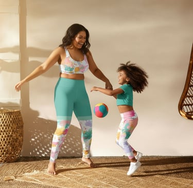 At Little Lanivy, we offer matching activewear and accessories for mothers and daughters. Personaliz