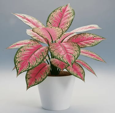 Aglaonema de hojas bicolores, verdes y rojas