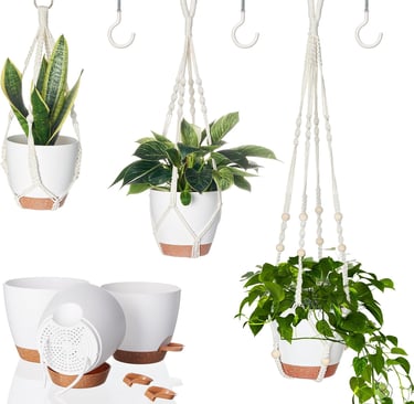 pack 3 macetas colgantes bamworld