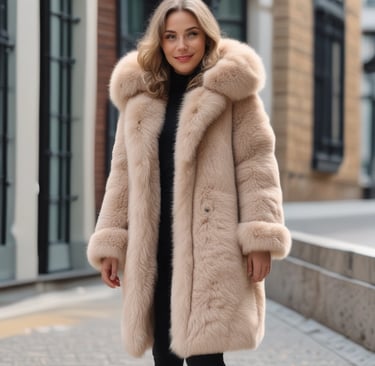 A close-up of a fur garment being expertly repaired.