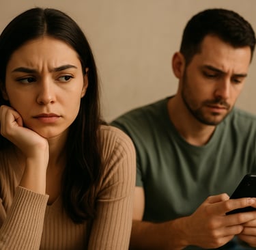 casal pensativo avaliando sinais de amor no relacionamento