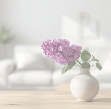 Lilac flower in a living room, in Princeton NJ, perfectly matches the simplelilac brand