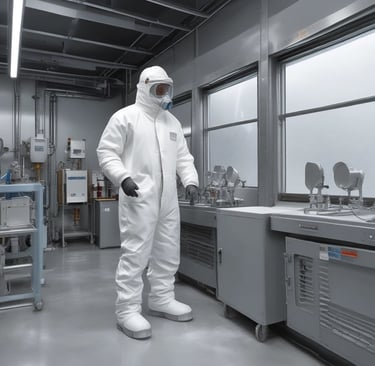 Close-up of modern safety equipment arranged on a clean surface.