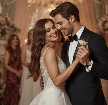 Bride and Groom dancing at their Wedding Reception