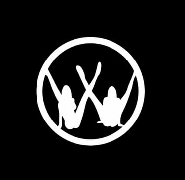 silhouette logo with two women