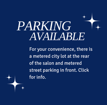 Parking available in salon rear lot.
