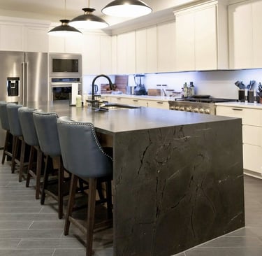 negresco quartzite kitchen island