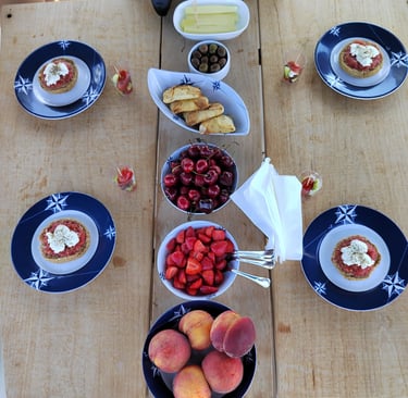 a table with cretan mezzes