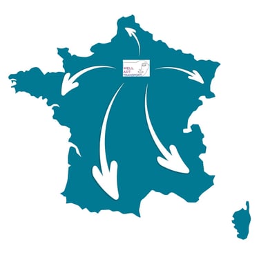 carte, de, la, france, wellart, transport
