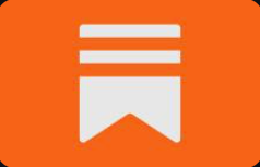 a white and dark orange icon representing substack.com blog site