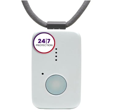 Medical Guardian MGMini — a simple, water-resistant emergency alert device for seniors.