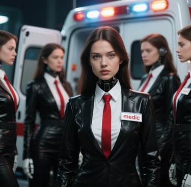 several medics and an ambulance