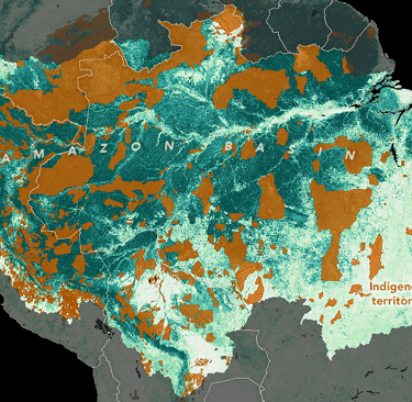 Mapa das terras indígenas na Amazônia Legal